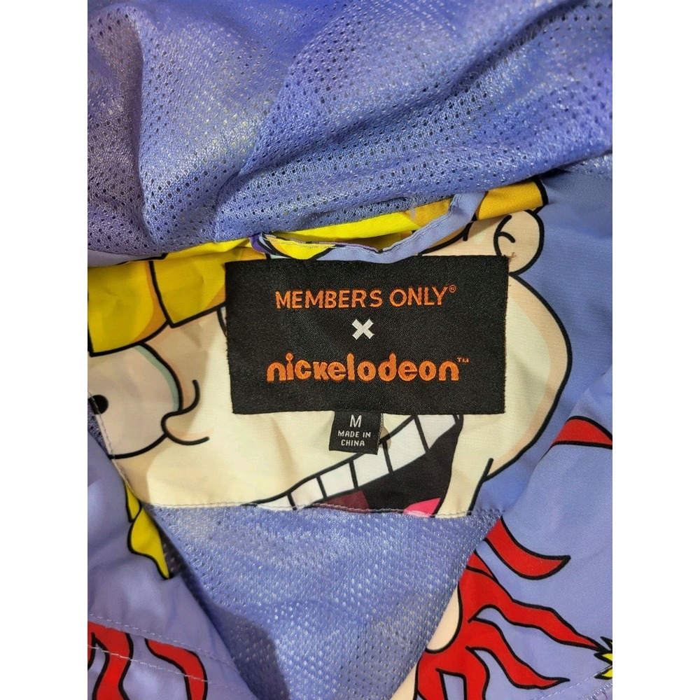 Members Only Nickelodeon Jacket Mens M Rugrats Windbreaker Hooded - Picture 4 of 5